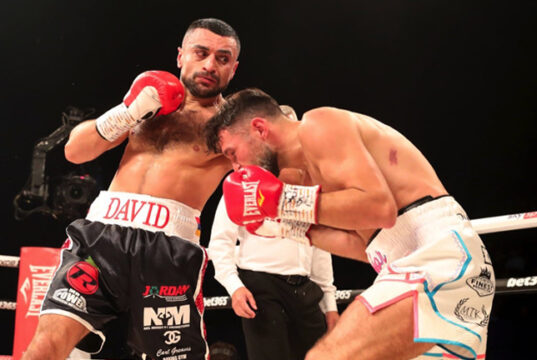 David Avanesyan blitzed Liam Taylor in two rounds at the SSE Arena Photo Credit: Lawrence Lustig/BOXXER