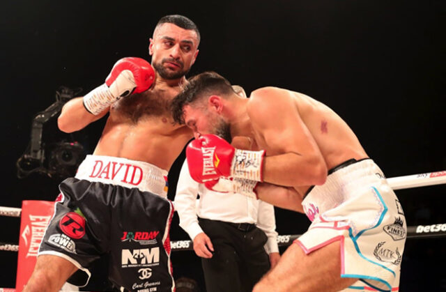 David Avanesyan blitzed Liam Taylor in two rounds at the SSE Arena Photo Credit: Lawrence Lustig/BOXXER David Avanesyan blitzed Liam Taylor in two rounds at the SSE Arena Photo Credit: Lawrence Lustig/BOXXER