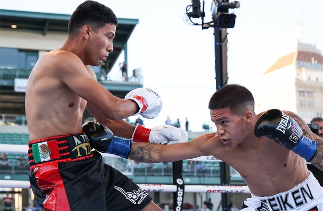 Jesse Rodriguez halted Jose Alejandro Burgos in four Photo Credit: Ed Mulholland/Matchroom