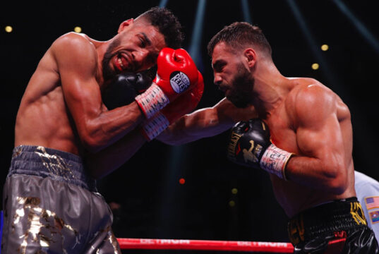 Radzhab Butaev stopped Jamal James in their welterweight world title fight Photo Credit: Esther Lin/SHOWTIME