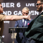 Canelo and Plant clashed at the face-off for their first press conference in September Photo Credit: Amanda Westcott/SHOWTIME