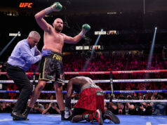 Tyson Fury knocked out Deontay Wilder in the eleventh round of their breathless world heavyweight title clash in Las Vegas on Saturday Photo Credit: Frank Micelotta/Fox Sports/PictureGroup