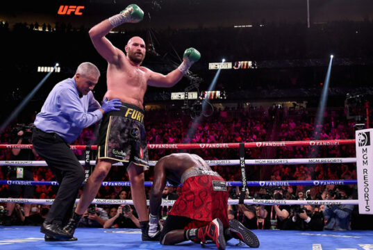 Tyson Fury knocked out Deontay Wilder in the eleventh round of their breathless world heavyweight title clash in Las Vegas on Saturday Photo Credit: Frank Micelotta/Fox Sports/PictureGroup