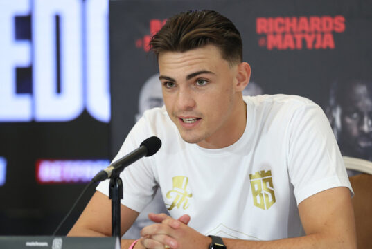 Light heavyweight prospect, John Hedges looks to secure his fourth professional win on Saturday Photo Credit: Mark Robinson/Matchroom Boxing