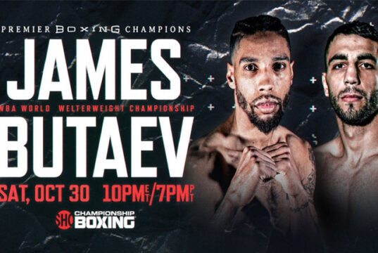 Jamal James defends his WBA 'regular' welterweight title against Radzhab Butaev in Las Vegas this Saturday night