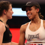 Natasha Jonas came up short in a thrilling bid to dethrone undisputed lightweight champion, Katie Taylor in May Photo Credit: Mark Robinson/Matchroom Boxing