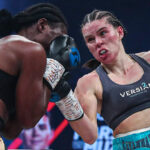 Savannah Marshall beat Lolita Muzeya at the Utilita Arena in Newcastle last night inside two rounds. Photo Credit: Boxxer (Twitter).