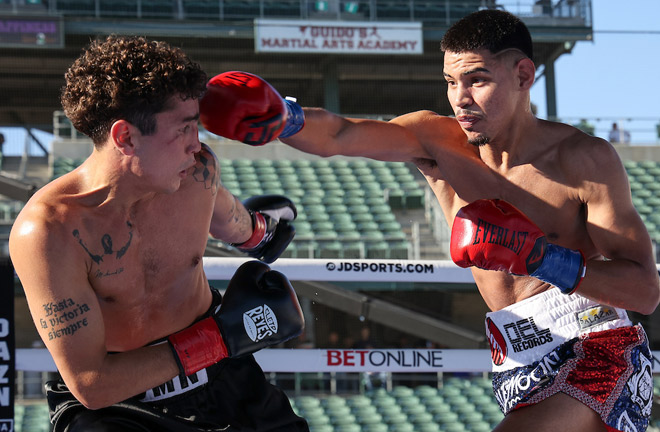 Diego Pacheco extended his undefeated record Photo Credit: Ed Mulholland/Matchroom