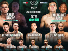 Archie Sharp headlines Friday's MTK Global bill against Alexis Boureima Kabore