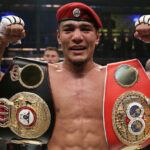 Murodjon Akhmadaliev defends his WBA and IBF super bantamweight titles for the second time Photo Credit: Ed Mulholland/Matchroom Boxing USA