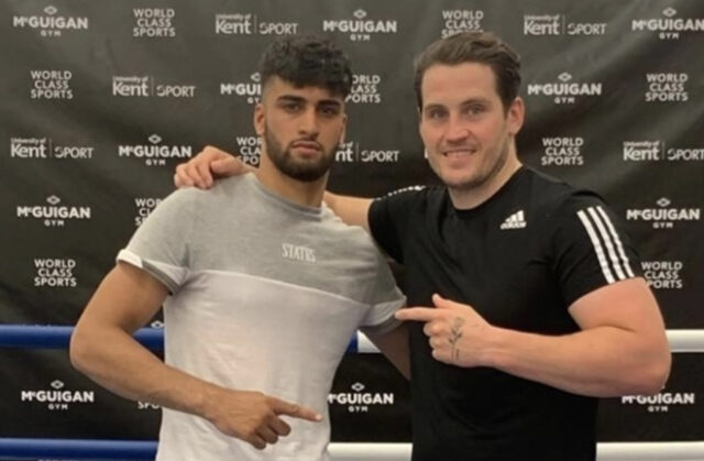 Adam Azim alongside trainer Shane McGuigan Photo Credit: Instagram @adam.azim1