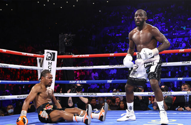 Terence Crawford successfully defended his WBO welterweight title with a tenth round stoppage win over Shawn Porter Photo Credit: Mikey Williams /Top Rank via Getty Images Terence Crawford successfully defended his WBO welterweight title with a tenth round stoppage win over Shawn Porter Photo Credit: Mikey Williams /Top Rank via Getty Images