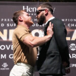 Canelo and Plant will settle their grudge for the undisputed super middleweight title on Saturday Photo Credit: Sean Michael Ham/TGB Promotions