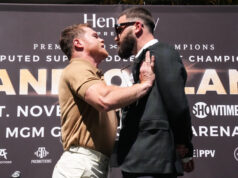 Canelo and Plant will settle their grudge for the undisputed super middleweight title on Saturday Photo Credit: Sean Michael Ham/TGB Promotions