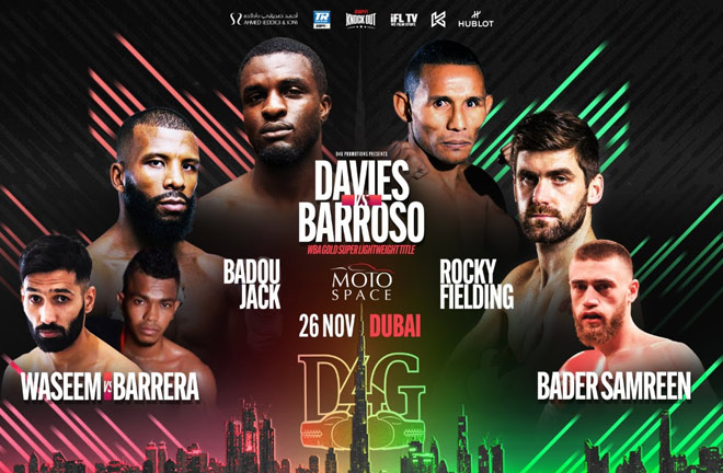 Ohara Davies, Badou Jack and Rocky Fielding all feature on D4G Promotions' bill in Dubai on Friday night