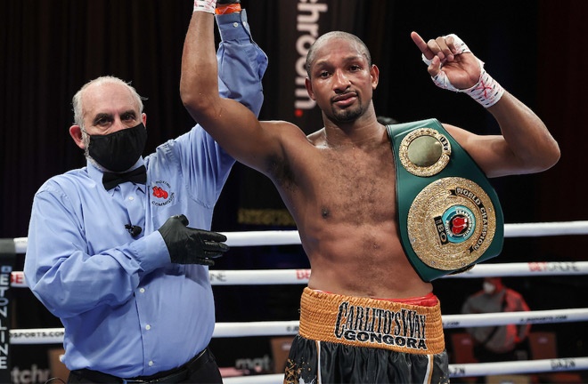 Gongora defends his IBO super middleweight title for the second time Photo: Melina Pizano/Matchroom