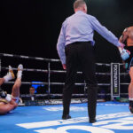 Zach Parker saw off Marcus Morrison inside 4 rounds, dropping Morrison twice along the way. Photo Credit: Frank Warren (Twitter).