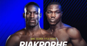 Richard Riakporhe competes for the WBC Silver cruiserweight title against Olanrewaju Durodola on Saturday