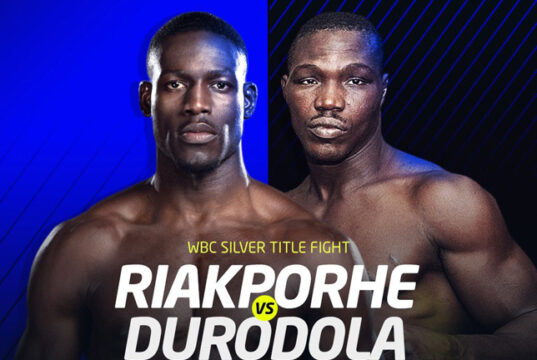 Richard Riakporhe competes for the WBC Silver cruiserweight title against Olanrewaju Durodola on Saturday