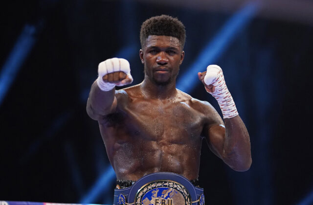 European super middleweight champion Lerrone Richards will face IBO champion Carlos Gongora on December 18.  Photo: Dave Thompson/Matchroom Boxing