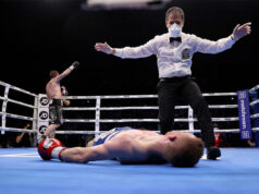 Kerman Lejarraga made a successful first defence of his European super middleweight title after knocking out Jack Flatley in round nine. Photo Credit: Matchroom Boxing.