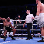 Joseph Parker dropped Derek Chisora three times at the Manchester Arena on the way to a unanimous points win. Photo Credit: Matchroom Boxing