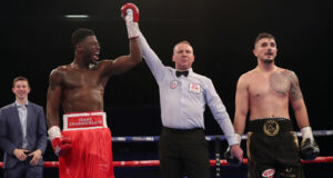 Isaac Chamberlain was all smiles after his first round stoppage win over Dilan Prasovic last night in Crystal Palace. Photo Credit: Hennessy Sports (Twitter).