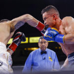 Cody Crowley beats unbeaten Kudratillo Abdukakhorov (18-0-0) by UD 95-94 97-92 98-91 to move to 20(9)-0-0 in the welterweight division Abdukakhorov was Errol Spence Jr IBF mandatory. Photo Credit: Showtime Boxing (Twitter).