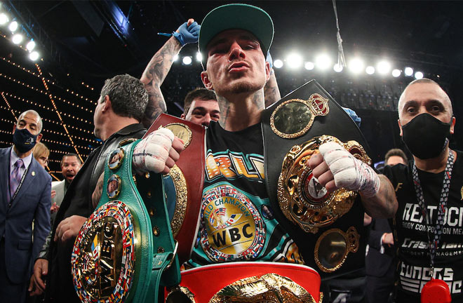 Kambosos Jr owns the WBA 'super', WBO, IBF and WBC franchise lightweight titles Photo Credit: Ed Mulholland/Matchroom