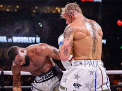 Jake Paul blasted out Tyron Woodley cold in a knockout of the year contender Photo Credit: Amanda Westcott/SHOWTIME