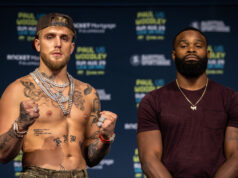 Jake Paul and Tyron Woodley clash for a second time this Saturday night Photo Credit: Amanda Westcott/SHOWTIME