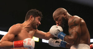 Gilberto Ramirez forces 10th round stoppage of Yunieski Gonzalez in a thrilling fight in Texas last night. Photo Credit: Golden Boy Promotions.