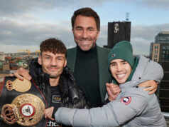 Michael Conlan looks to rip away the WBA featherweight title from Leigh Wood on March 12 in Nottingham Photo Credit: Mark Robinson/Matchroom Boxing