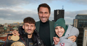 Michael Conlan looks to rip away the WBA featherweight title from Leigh Wood on March 12 in Nottingham Photo Credit: Mark Robinson/Matchroom Boxing