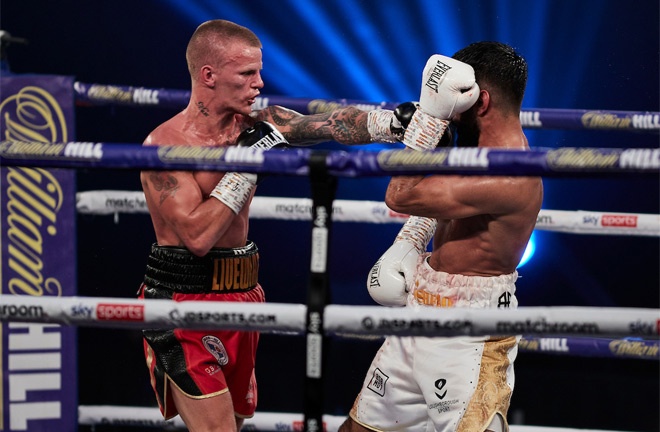 Leach had a standout win over Ashfaq last October Photo Credit: Mark Robinson/Matchroom Boxing