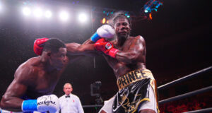 After being sent to the canvas early himself by Charles Martin, Luis Ortiz emerged victorious with a 6th round stoppage win in Florida last night. Photo Credit: Premier Boxing Champions (Twitter).