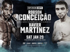 Robson Conceicao faces Xavier Martinez in a WBC super featherweight title eliminator in Tulsa on Saturday night Photo Credit: Top Rank