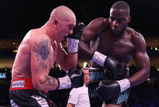 Lawrence Okolie overcame Michal Cieslak in what many called his toughest to date. Photo Credit: Matchroom Boxing