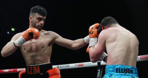 Adam Azim made it three unbeaten with a third round stoppage win over Jordan Ellison on Saturday night Photo Credit: Lawrence Lustig / BOXXER