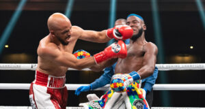 Hector Garcia shocked Chris Colbert in their WBA featherweight title eliminator winning on points. Photo Credit: Premier Boxing Champions.