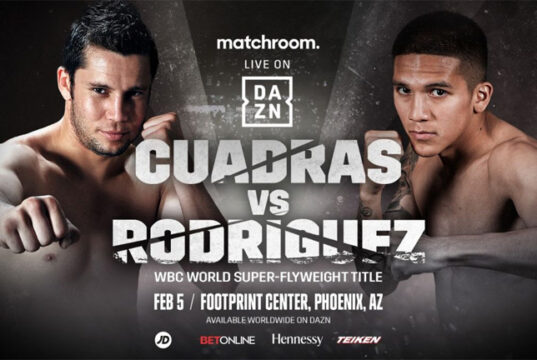 Carlos Cuadras faces Jesse Rodriguez for the vacant WBC super flyweight title in Phoenix on Saturday night Photo Credit: Matchroom Boxing