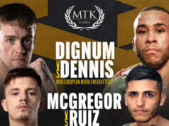 Danny Dignum faces Grant Dennis, whilst Lee McGregor returns on Friday's MTK Global bill Photo Credit: MTK Global