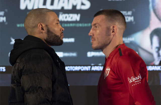 Chris Eubank Jr and Liam Williams came face-to-face at Thursday's press conference Photo Credit: Lawrence Lustig / Boxxer