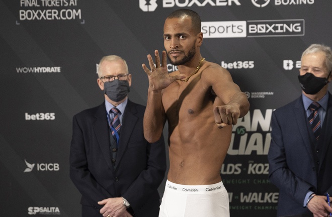 Eubank at Friday's weigh-in ahead of his fight with Simion Photo Credit: BOXXER/Lawrence Lustig