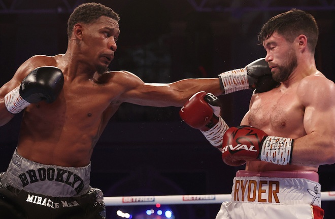 Jacobs controlled much of the early action Photo Credit: Mark Robinson/Matchroom Boxing