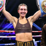 Mikaela Mayer holds the WBO and IBF super featherweight titles Photo Credit: Mikey Williams / Top Rank via Getty Images