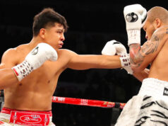 Former World Champion Jaime Munguia 39-0-31 KO’s with a explosive third-round stoppage of unbeaten D’Mitrius Ballard in his Hometown of Tijuana Mexico. Photo Credit: Golden Boy (Twitter)