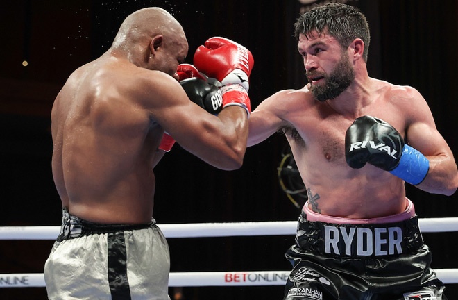 Ryder on route to victory over Guy in December 2020 Photo Credit: Melina Pizano/Matchroom