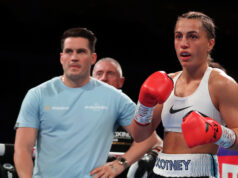 Ellie Scotney alongside trainer Shane McGuigan Photo Credit: Mark Robinson/Matchroom Boxing