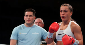 Ellie Scotney alongside trainer Shane McGuigan Photo Credit: Mark Robinson/Matchroom Boxing